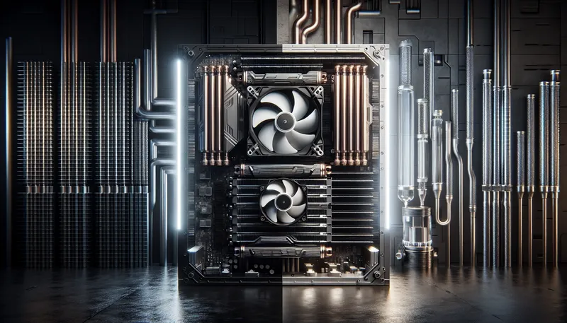 So sánh giữa tản nhiệt khí Tower bền bỉ và tản nhiệt nước AIO hiệu năng cao cho PC Xeon.