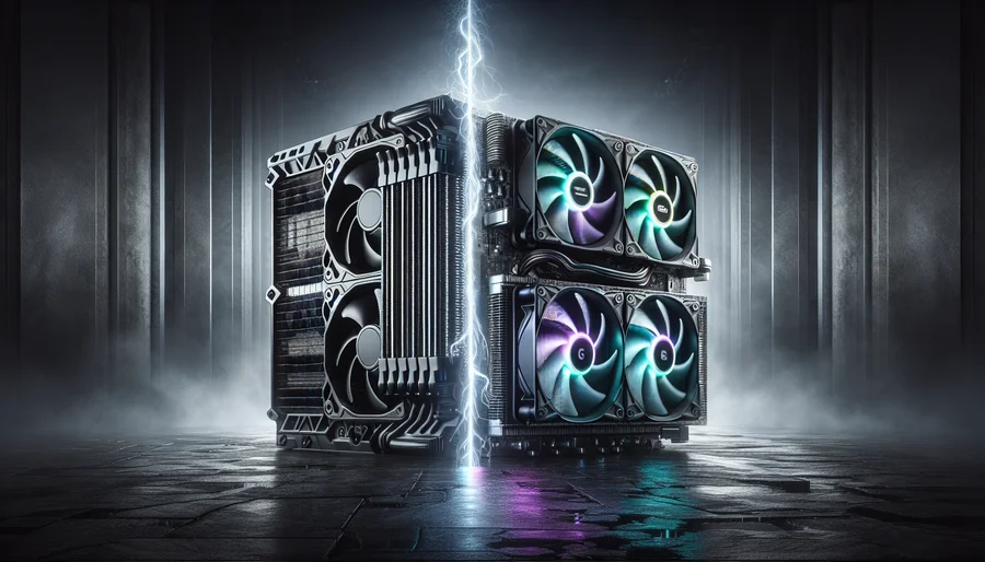 So sánh giữa tản nhiệt khí và tản nhiệt nước AIO cho CPU PC Gaming Ryzen 7.