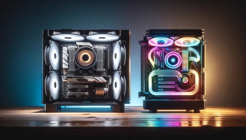 So sánh hai loại tản nhiệt cho PC: tản nhiệt khí to, bền bỉ và tản nhiệt nước AIO đẹp mắt, hiệu năng cao.