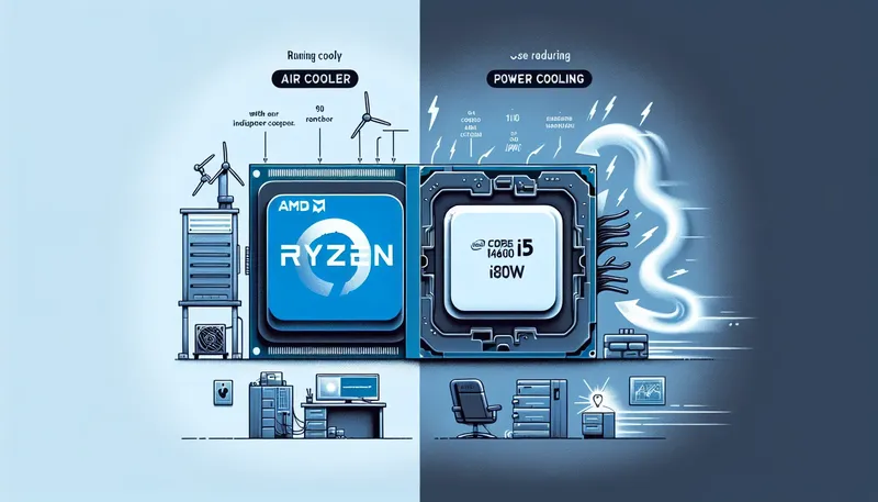 So sánh hiệu năng, điện năng và tản nhiệt giữa Ryzen 5 7600X và Core i5 14600K.