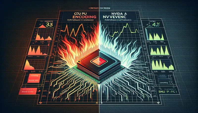 So sánh hiệu năng mã hóa video giữa CPU (x264) và card đồ họa NVIDIA (NVENC) khi livestream.
