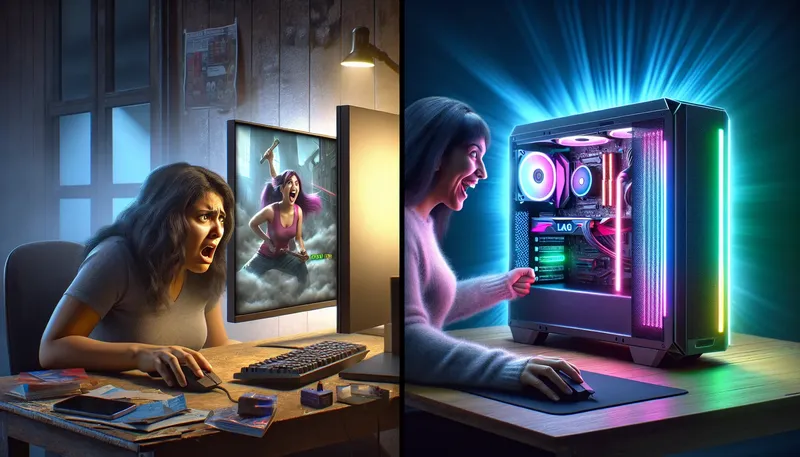 So sánh hiệu năng PC gaming trước và sau khi nâng cấp toàn diện để chơi game mượt mà.