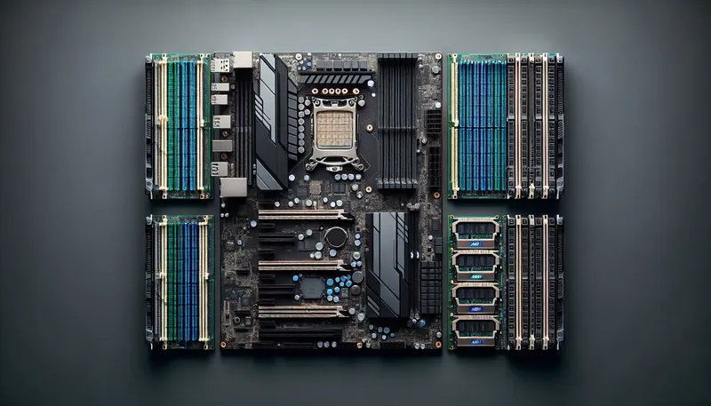 So sánh nền tảng bo mạch chủ Intel LGA 1700 hỗ trợ DDR4/DDR5 và AMD AM5 chỉ hỗ trợ DDR5.