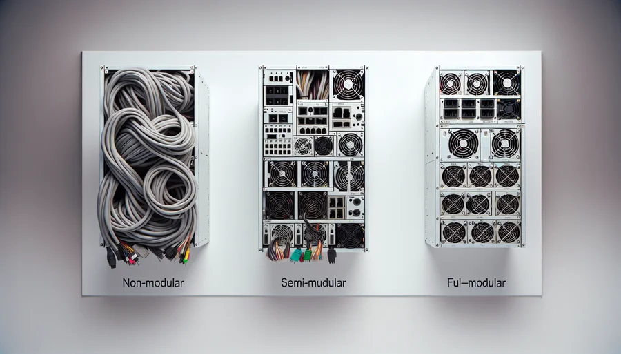 So sánh nguồn Non-Modular, Semi-Modular, và Full-Modular để thấy tầm quan trọng của việc đi dây.