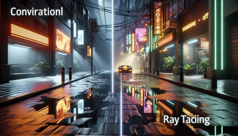 So sánh đồ họa game khi bật và tắt công nghệ Ray Tracing, một tính năng có trên VGA RTX 2060.