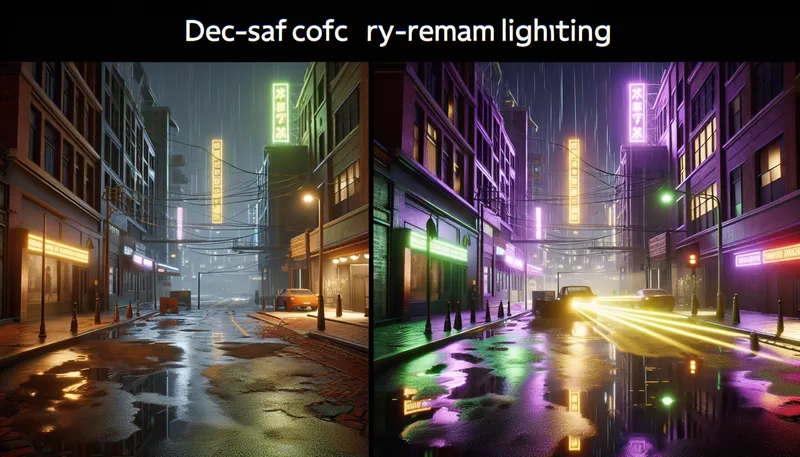So sánh đồ họa game khi bật và tắt Ray Tracing, cho thấy sự khác biệt về hiệu ứng phản chiếu, bóng đổ và ánh sáng.