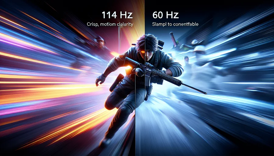 So sánh độ mượt mà và sắc nét của tần số quét 144Hz so với 60Hz trong game FPS.