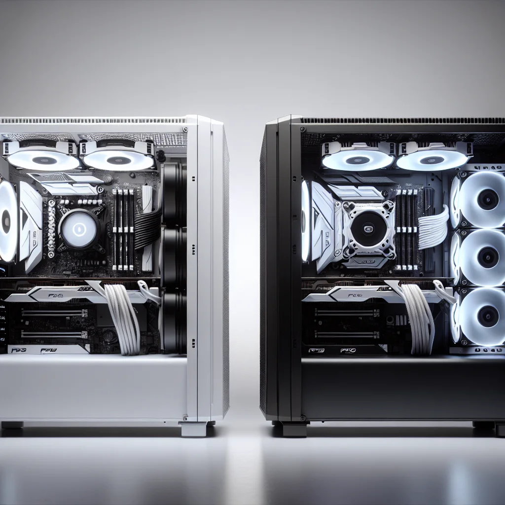 So sánh phong cách build PC gaming All-White và phong cách Panda (Trắng-Đen).
