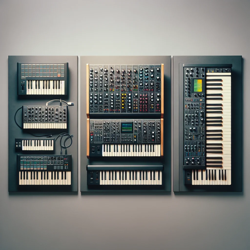 So sánh sự khác biệt giữa MIDI Controller, Synthesizer và Keyboard Workstation.