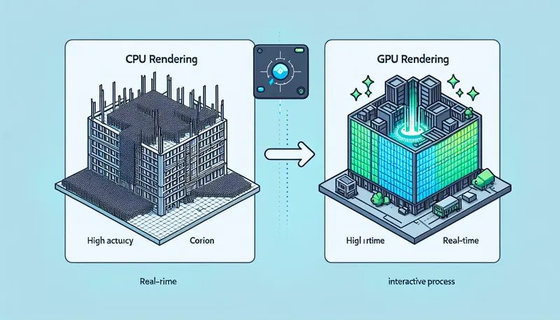 So sánh sự khác biệt giữa render bằng CPU (V-Ray, Corona) và render bằng GPU (Lumion) trong kiến trúc.