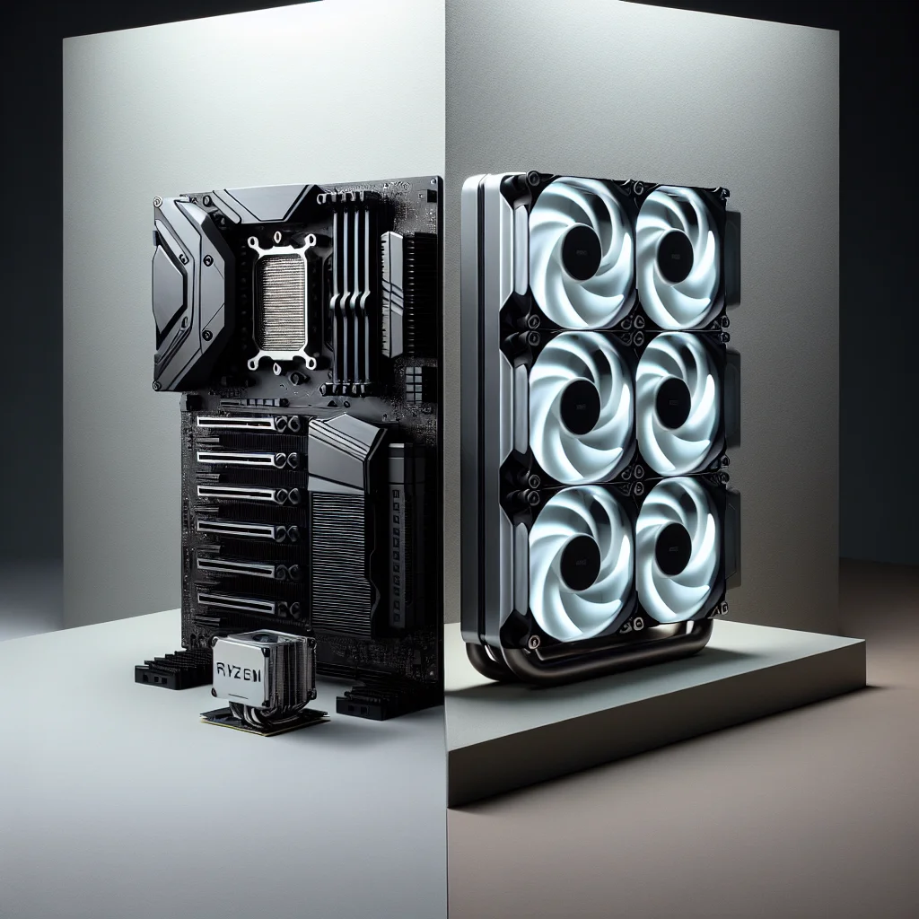 So sánh tản nhiệt khí cho 7950X3D và tản nhiệt nước AIO cho 7950X.