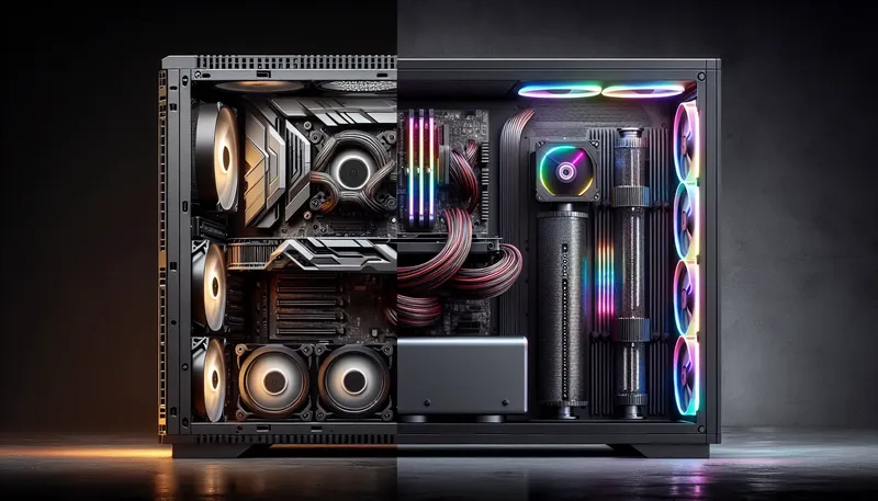 So sánh thẩm mỹ PC trang bị tản nhiệt khí và tản nhiệt nước AIO.