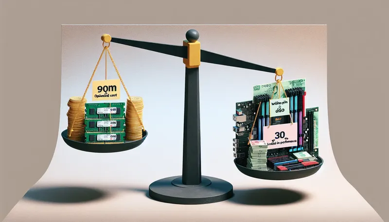 So sánh tổng chi phí đầu tư combo RAM và mainboard DDR4 rẻ hơn so với combo DDR5.