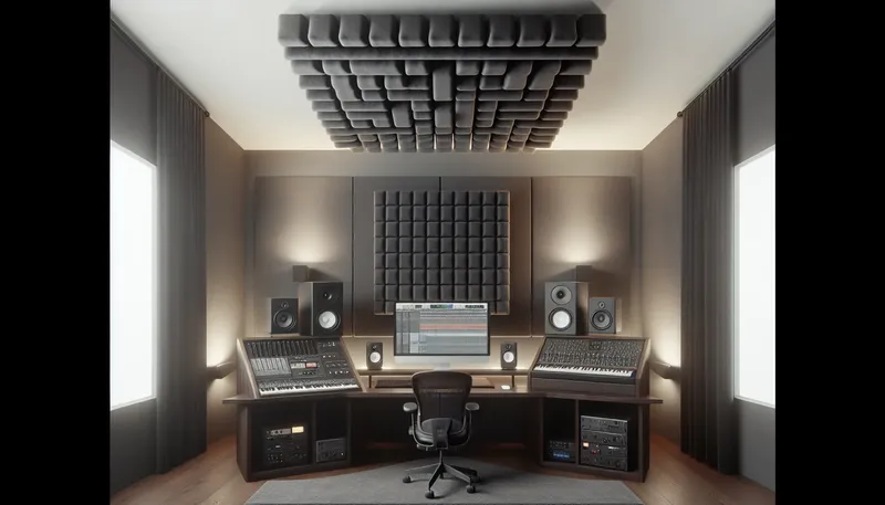 Tấm tiêu âm treo trên trần nhà, hay còn gọi là 'Acoustic Cloud', giúp xử lý điểm phản xạ trên trần.