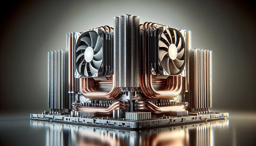 Tản nhiệt khí cao cấp dạng tháp đôi, một giải pháp bền bỉ và yên tĩnh để làm mát CPU i9-14900K.