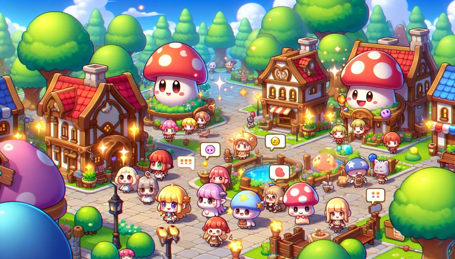 Thế giới game MMORPG màn hình ngang phong cách Chibi đáng yêu như MapleStory.