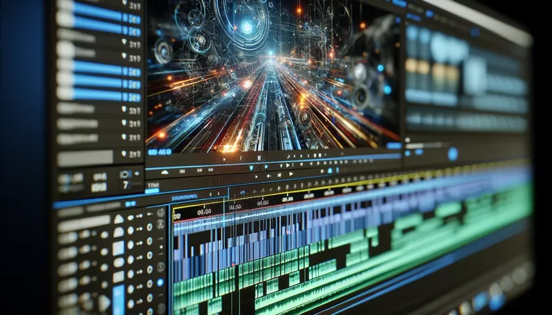 Timeline phức tạp trong phần mềm Adobe After Effects, đòi hỏi hiệu năng CPU cao để preview mượt mà.