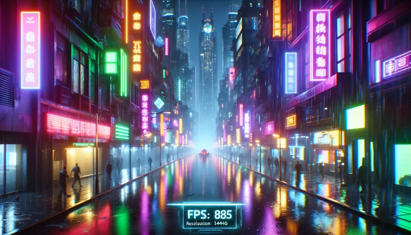 Trải nghiệm game Cyberpunk 2077 ở độ phân giải 2K max-setting trên RTX 4070 Super, cho thấy khung hình ổn định trên 80 FPS.