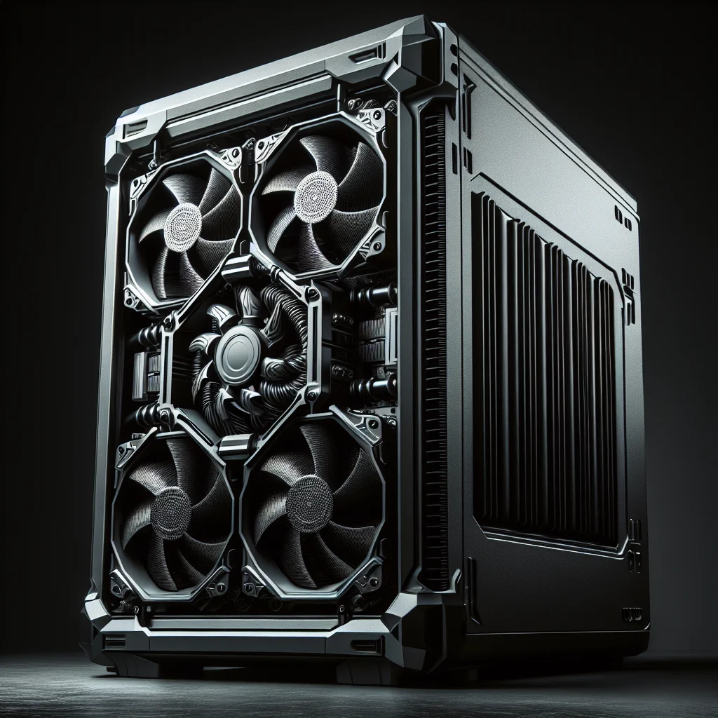 Vỏ case Fractal Design Torrent với hai quạt tản nhiệt khí 180mm khổng lồ ở mặt trước.