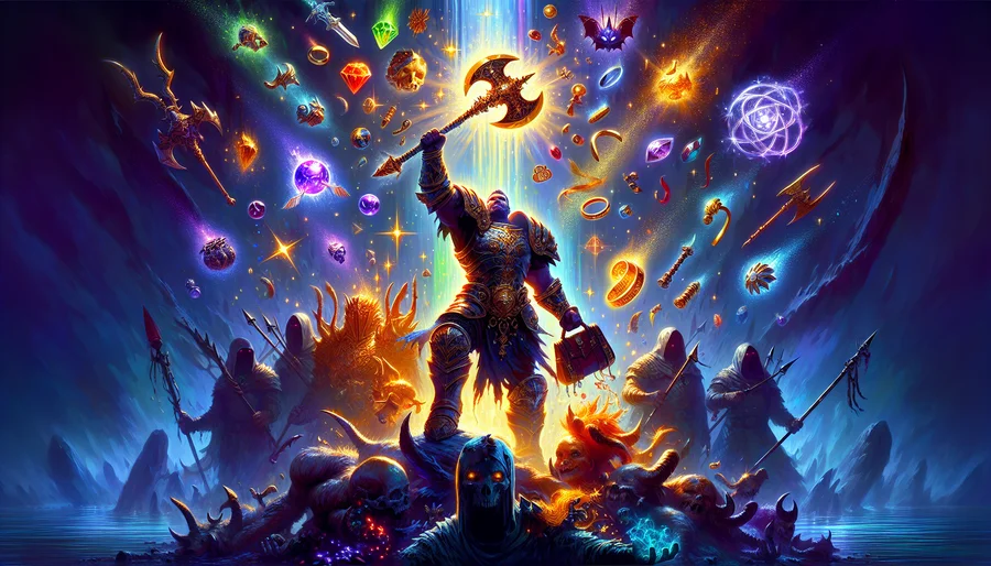 Vòng lặp gameplay gây nghiện của Diablo: tiêu diệt quái vật, nhặt vật phẩm và trở nên mạnh mẽ hơn.