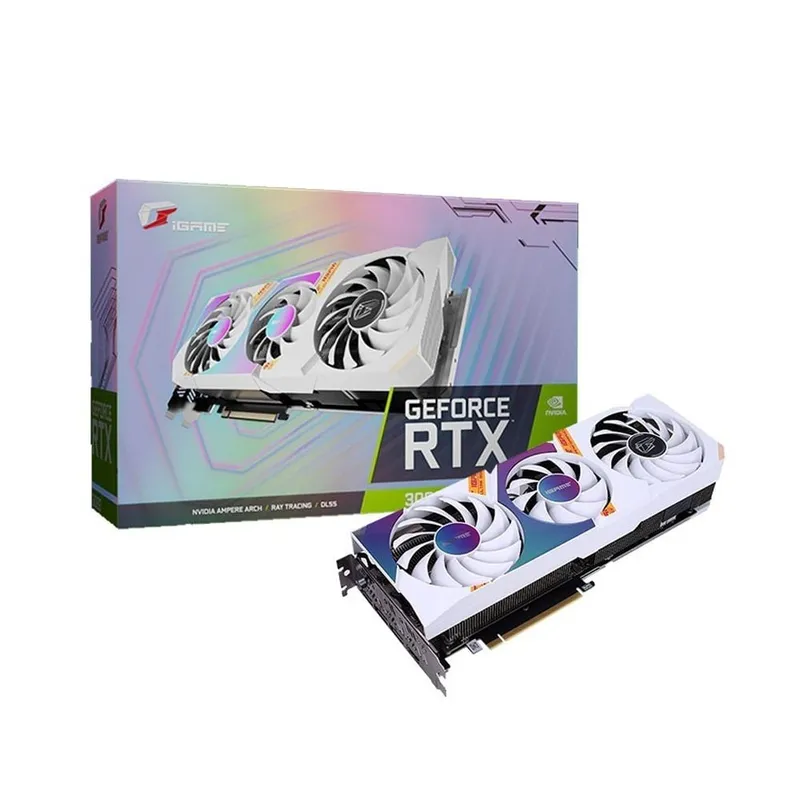 Card màn hình cũ Colorful RTX 3060 Ti 8GB I-game DDDR6 Ultra white