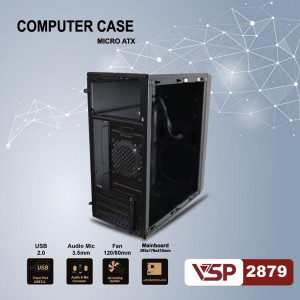 Vỏ Case VSP V2879 (ATX, Đen, Chưa Gồm Fan)