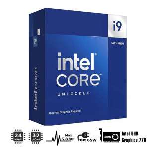 CPU Intel Core i9-14900 (UP TO 5.8GHZ, 24 NHÂN 32 LUỒNG, 36MB CACHE, 65W) - SOCKET INTEL LGA 1700/RAPTOR LAKE