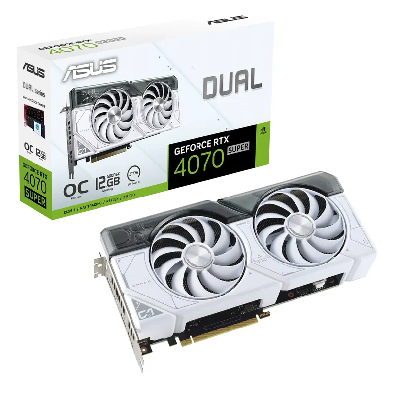 Card màn hình ASUS DUAL RTX 4070 SUPER-O12G WHITE
