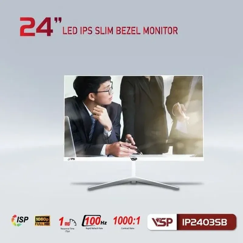 Màn hình máy tính VSP IP2403SB Đen | 23.8 inch, Full HD, IPS, 100Hz, 1ms, phẳng