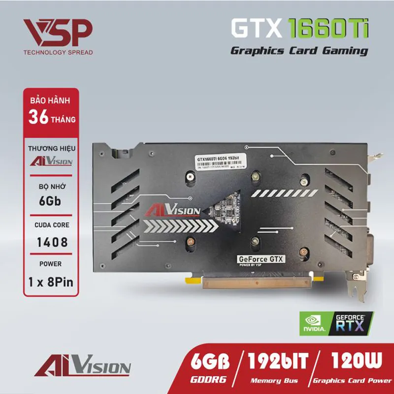 Card màn hình AIVISION GTX 1660Ti 6GB OC
