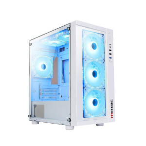 Vỏ case Magic GM-01 White | m-ATX, sẵn 4 fan RGB