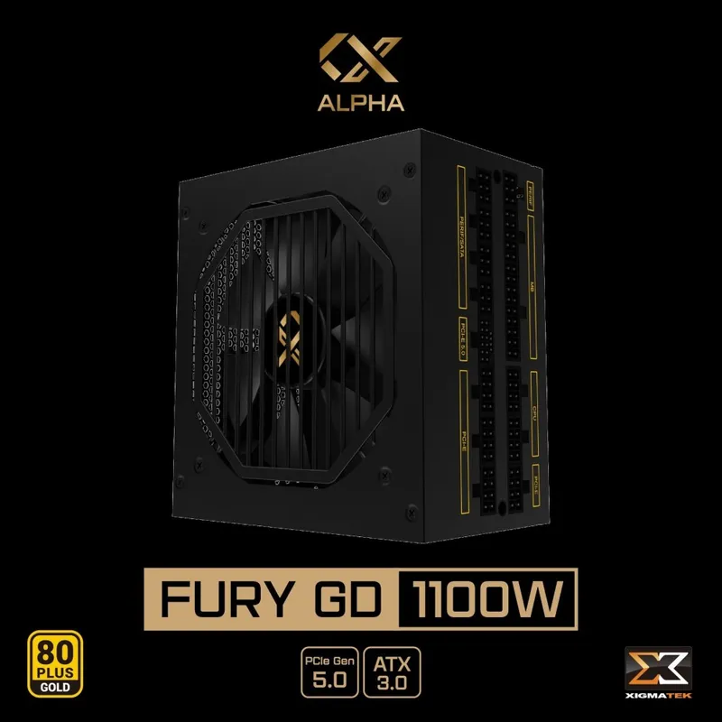 Nguồn Máy Tính Xigmatek Fury GD 1100W | 80 Plus Gold, PCIe 5.0, ATX 3.0, Full Modular