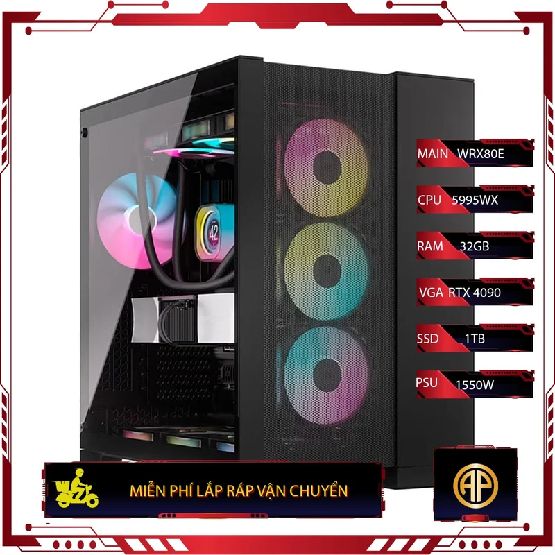 PC Gaming AMD Đen WRX80E THREADRIPPER PRO 5995WX 32GB RTX 4090 ( All New)