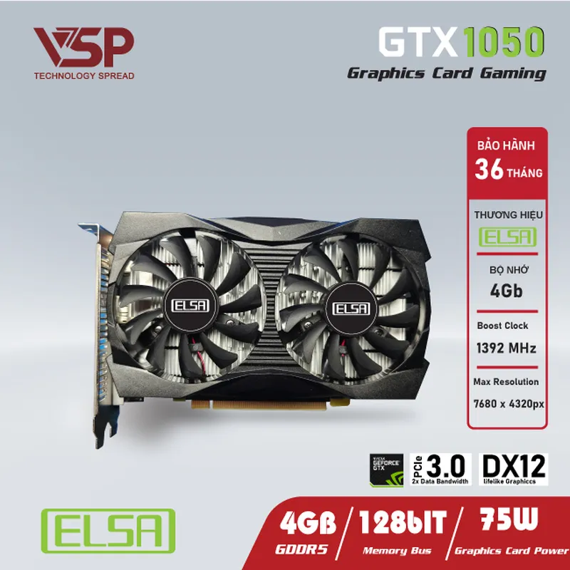 Card màn hình ELSA GTX 1050 4GB GDDR5
