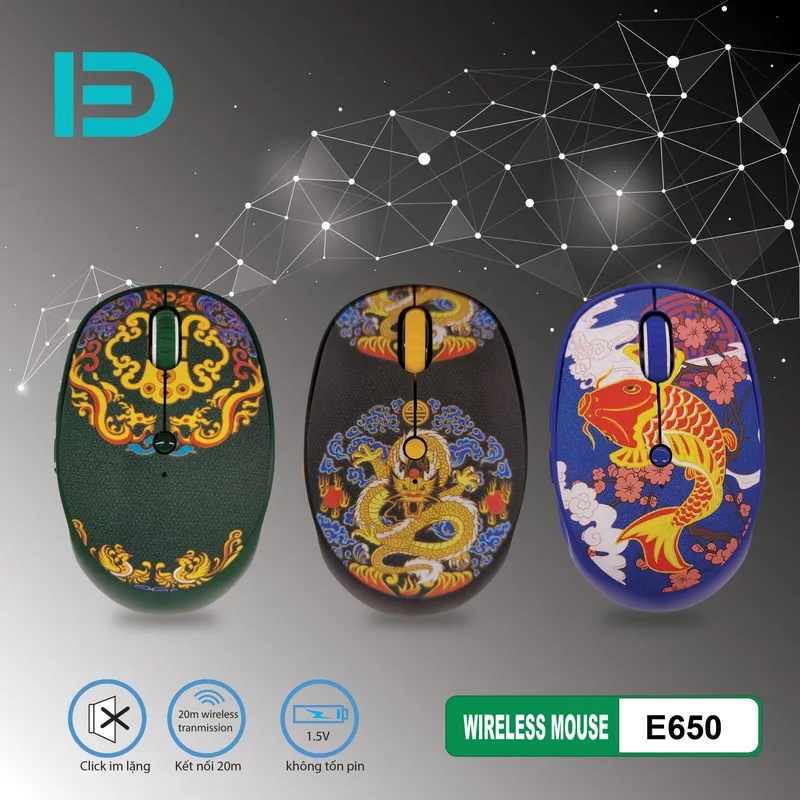 Chuột Văn Phòng Không Dây FD E650 Dragon Wireless
