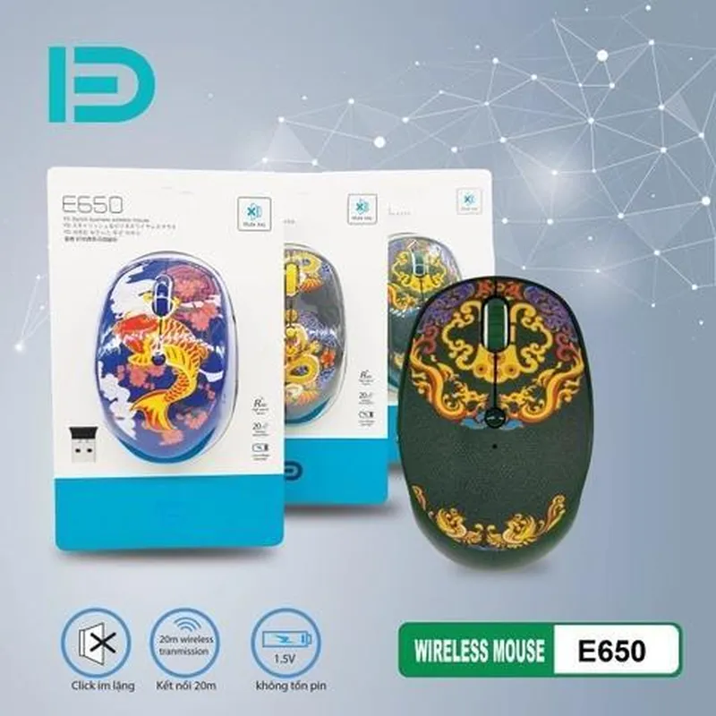 Chuột Văn Phòng Không Dây E650 KOI Fish Wireless