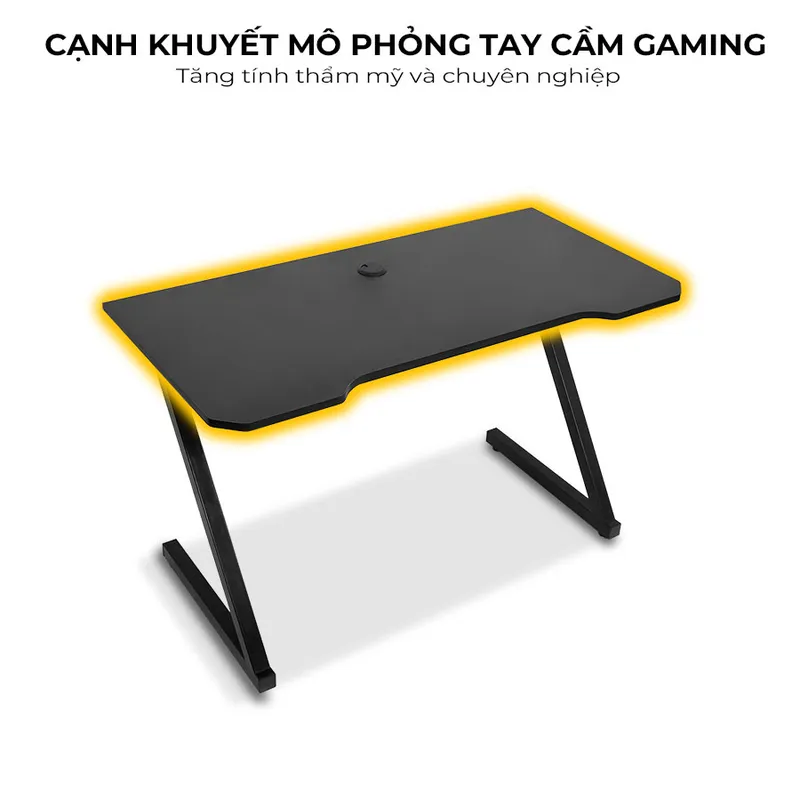 Bàn Gaming Chữ Y | Chân đen, mặt đen
