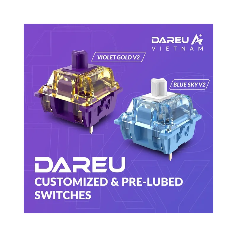 Bộ Switch Bàn Phím Cơ Violet Gold V2 (45 switch)