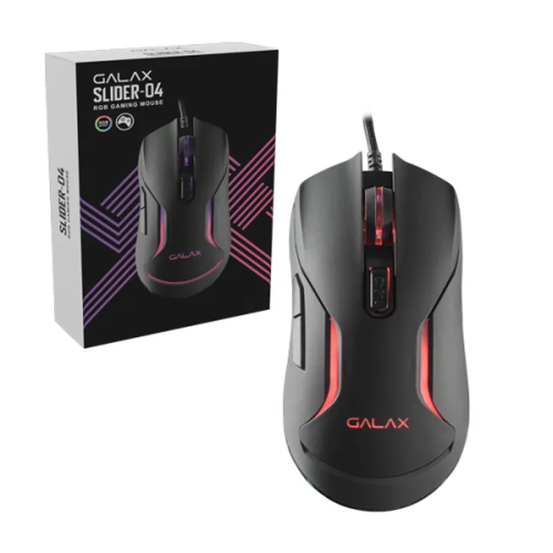 Chuột Galax Slider-04 RGB Gaming | Đen, Wired, MGS04UX26RG2B0