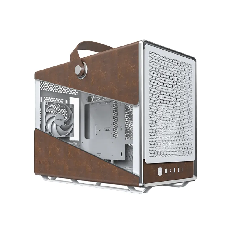 Vỏ Case Montech Heritage Pro (Mini PC) | Trắng, kèm sẵn 4 fan