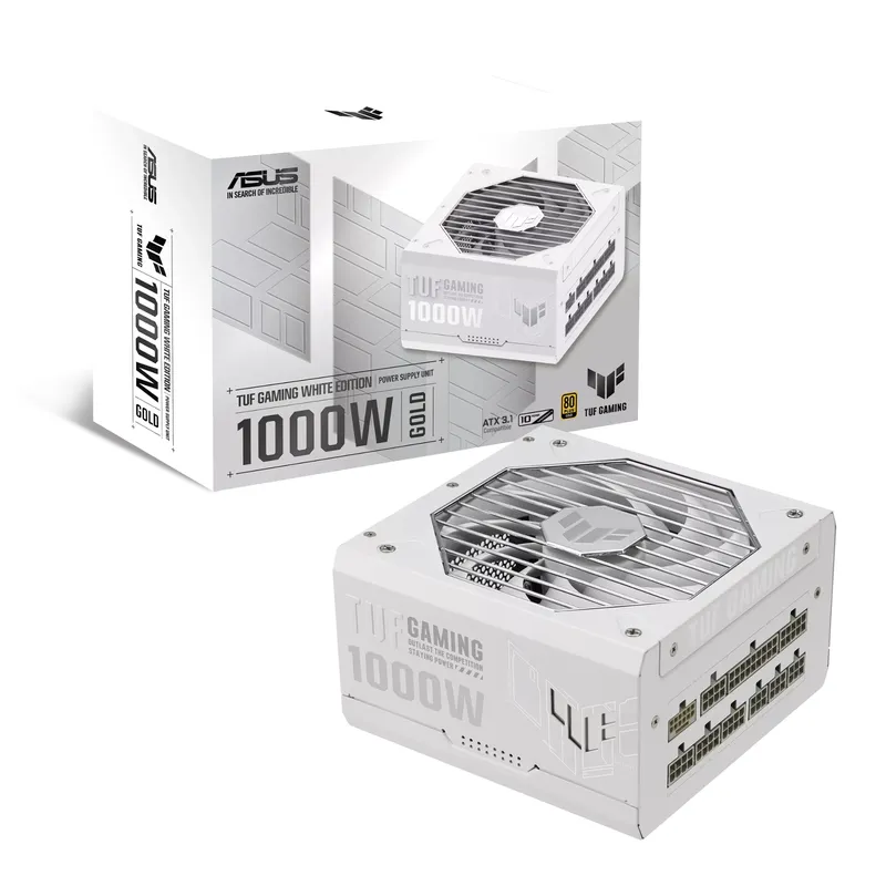 Nguồn Máy Tính ASUS TUF Gaming 1000W Gold White Edition | 80 Plus Gold, Full Modular, ATX 3.1, PCIe 5.0
