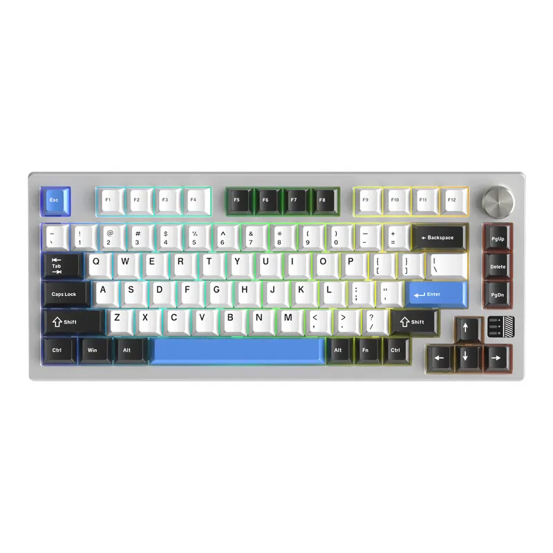 Bàn phím cơ Dare-U EK75 Pro AL White Blue | Wireless, case nhôm, Cloud (Linear) Switch