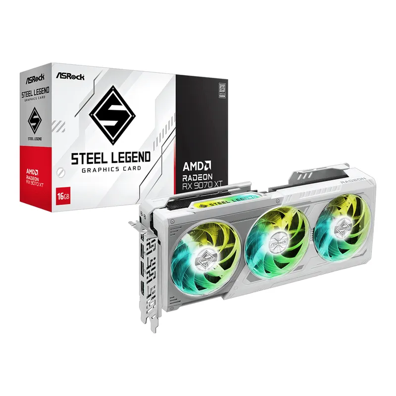 Card màn hình ASRock AMD Radeon RX 9070 XT Steel Legend 16GB