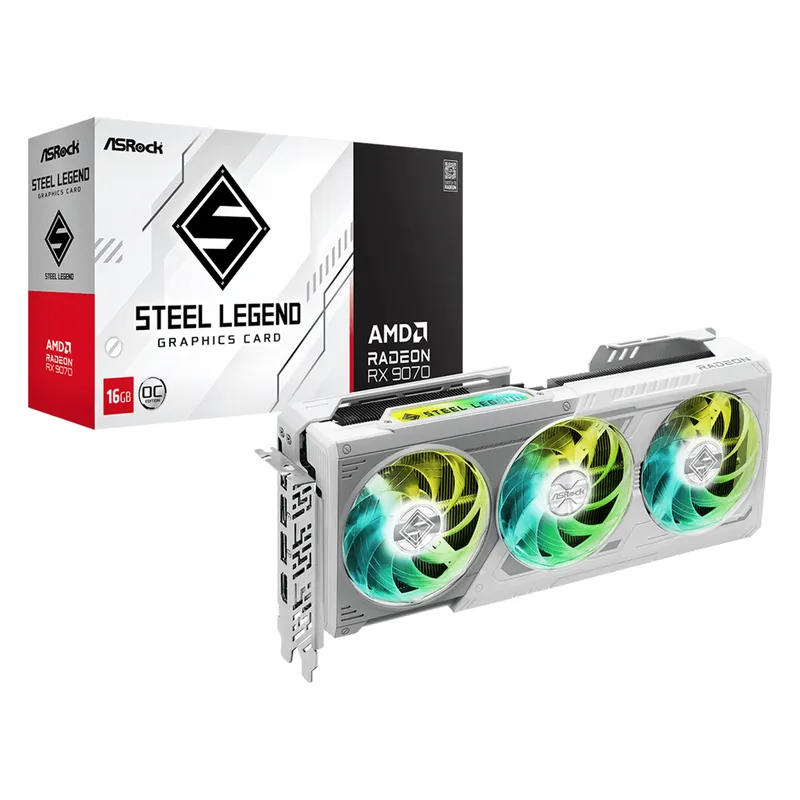 Card màn hình ASRock AMD Radeon RX 9070 Steel Legend 16GB OC