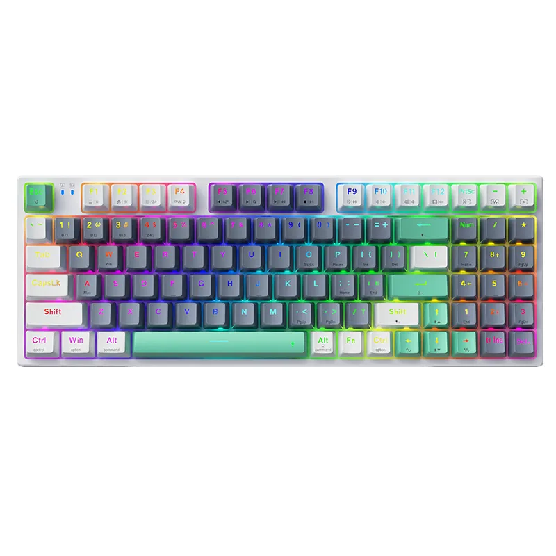 Bàn phím cơ Machenike K500 Pro-B94W | Wireless, Tri-Mode RGB, Grey, Silver Switch