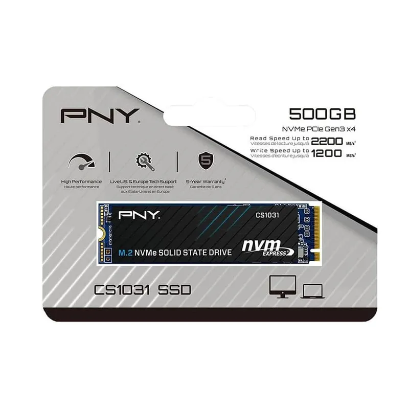 Ổ cứng SSD cũ PNY CS1031 M.2 2280 NVMe PCIe Gen 3x4 500GB M280CS1031-500-CL