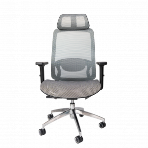 Ghế công thái học UPGEN Lumix (2025) | Khung đen, lưới xám