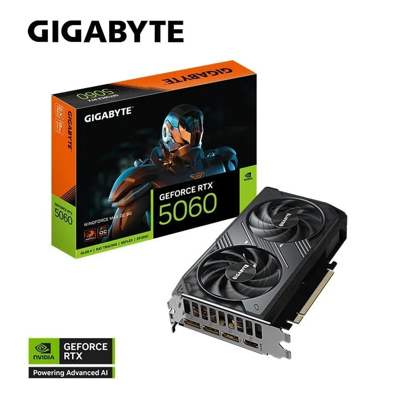 Card màn hình NVIDIA RTX 5060 Gigabyte WINDFORCE MAX OC 8G (GV-N5060WF2MAX OC-8GD) | 8GB GDDR7, 3840 CUDA