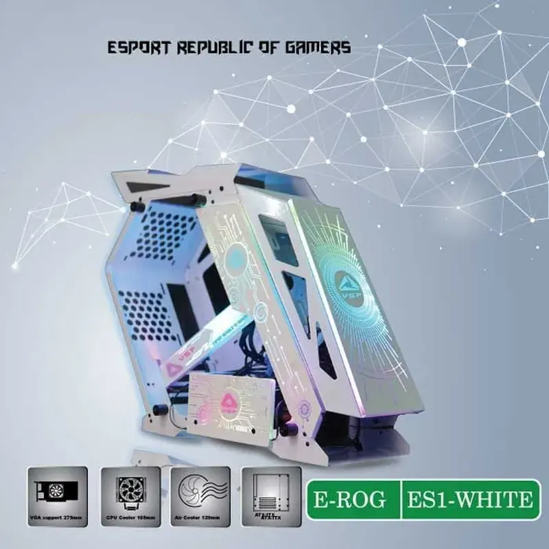 Vỏ Case VSP ESPORT ROG ES1 Gaming (No Fan) (Trắng)