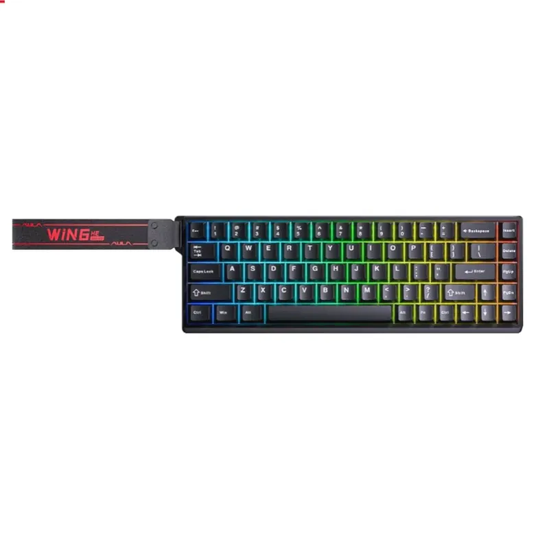 Bàn phím Gaming Rapid Trigger Aula WIN68HE Đen - Chính hãng | Gray Wood, Magnetic Switch